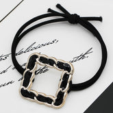 SIMPLE BEADED HAIR TIED WITH RUBBER BANDS HAIR TIE_CWAHA0510