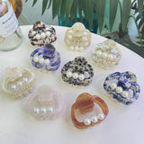 PEARL ACCENT HAIR CLAW THICK SQUARE ELEGANT CLIP_CWASC1600