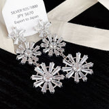 Zircon Snowflake Tassel Earrings_Cwaje1313