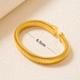 NON FADING TITANIUM STEEL ELASTIC SPRING BRACELET_CWMM3739
