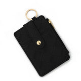 PLAID WOVEN CARD WALLET WITH ZIPPER CLOSURE_CWAB4946