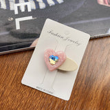 CHILDRENS CUTE HEART SHAPED DIAMOND HAIRPIN_CWAHA0730