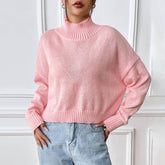 Turtleneck Sweater Solid Color Loose Casual Base