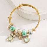 Trendy Stainless Steel Bracelet With Bear Heart_Cwmm8596