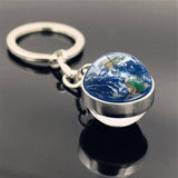 DOUBLE SIDED GLASS BALL KEYCHAIN PENDANT JEWELRY_CWMM0492