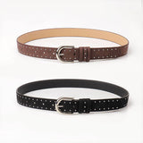 Pressed Bead Cowboy Style Suede Buckle Belt