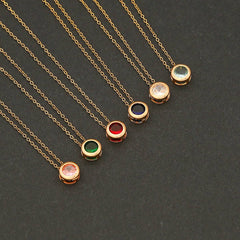 FASHION ROUND ZIRCONIUM CLAVICLE CHAIN NECKLACE_CWAHA0877
