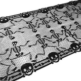 HALLOWEEN TABLE RUNNER LACE SKULL TABLE RUNNER_CWMM1729