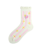 CUTE PRINTED CREW SOCKS WITH TWIST BUBBLE EDGE_CWAH1117