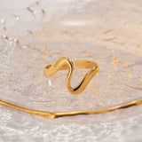 18K GOLD PLATE STAINLESS STEEL SNAKE OPEN RING_CWAJE1226