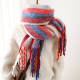 RAINBOW STRIPE SCARF COZY CUTE WINTER WRAP_CWASC0984