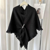 Winter Tassel Cape Scarf Shawl For Warm Layering_Cwasc0764