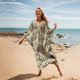 RAYON BEACH COVER UP WITH HANDWOVEN CHEST DETAIL_CWMM6157