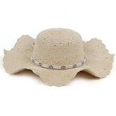 Women Casual Visor Dome Wave Brim Straw Hat_Cwah1197