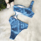 SOLID COLOR ONE SHOULDER SEXY ONE PIECE SWIMSUIT_CWMW0159