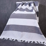 STRIPED TASSEL COTTON TURKISH BEACH WRAP TOWEL_CWMM7670