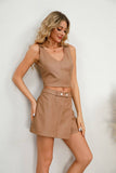 Trend Waist Waist All Loose Pu Leather Culottes