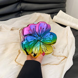 FLOWER GOLD PRESSED BAG BANQUET BAG CLUTCH_CWAB3259