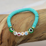 COLORFUL POLYMER CLAY LETTER BEADED BRACELET_CWMM3570