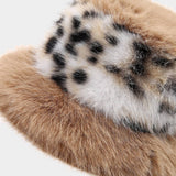 Leopard Faux Fur Bucket Hat Warm Winter Cap_Cwah04775