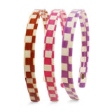 COLORFUL CHECKERBOARD ACETATE HEADBAND HAIRPIN_CWAHA4383