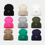 HEART EMBROIDERY ACRYLIC KNITTED HAT_CWAH2082