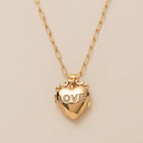 HEART FLOWER ALBUM PENDANT NECKLACE_CWMM5331