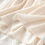 HIGH WAIST A LINE MIDI SKIRT WITH LACE OVERLAY_CWBMS0375