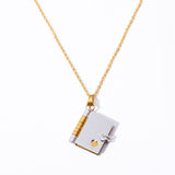 COUPLE OPEN AND CLOSE BOOK PENDANT NECKLACE_CWMM5692