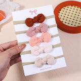 Waffle Bow Baby Headband Set Solid Colors