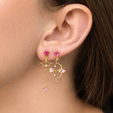 CUPID HEART DESIGN COLORFUL ZIRCON EARRINGS_CWAJE5134