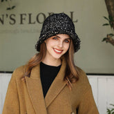 STRIPED BUCKET HAT WARM EAR PROTECTION KNITTED HAT_CWAH1978