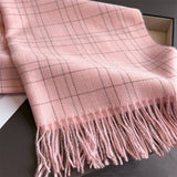 Chic Plaid Tassel Scarf Soft Cashmere Feel Wrap_ Cwasc03271