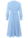 V-Neck Fashion,Slimming Elegant Pleated Dress