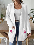 Woven Hand-Crocheted Double Pocket Casual Sweater Jacket