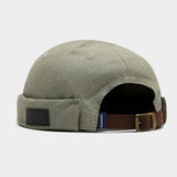 Japanese Style Leather Patch Brimless Cap_Cwah04609
