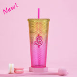 DOUBLE LAYER PORTABLE PLASTIC STRAW DIAMOND CUP_CWMM0978
