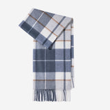 100% WOOL PLAID SCARF LONG WARM WINTER WRAP_CWASC1095