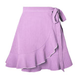 ONE PIECE SKIRT SOLID COLOR RUFFLED SHORT SKIRT_CWAB4812