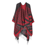 SHAWL FAUX CASHMERE CAPE FRINGED CAPE_CWASC2248