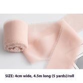 HAND TORN RAW EDGE CHIFFON RIBBON SNOW YARN_CWMM5787