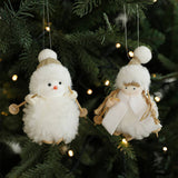 White Plush Doll Xmas Tree Cute Hanging Decor_Cwmm9678