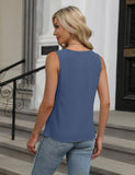 Solid Color Crew Neck Sleeveless Casual Vest