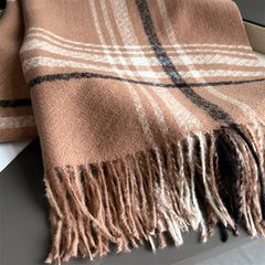 Minimal Plaid Soft Cashmere Feel Winter Scarf_Cwasc03246