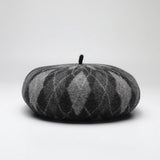 PLAID BERET THICKENED WARM CONTRAST PAINTER HAT_CWAH1098