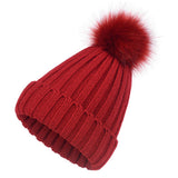 Fluffy Ball Simple Basic Knit Beanie_Cwah331