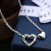 PAPER CARD DIAMOND HOLLOW HEART NECKLACE_CWAJE2437
