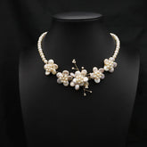 NATURAL FRESHWATER PEARL PETAL NECKLACE_CWAJE3824