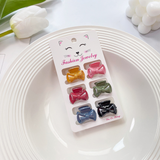 6PCS CANDY COLOR MINI HAIR CLAWS CUTE BANG CLIPS_CWAHA0727