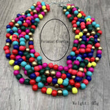 ETHNIC STYLE COLORFUL WOODEN BEADS WOVEN NECKLACE_CWMM4860